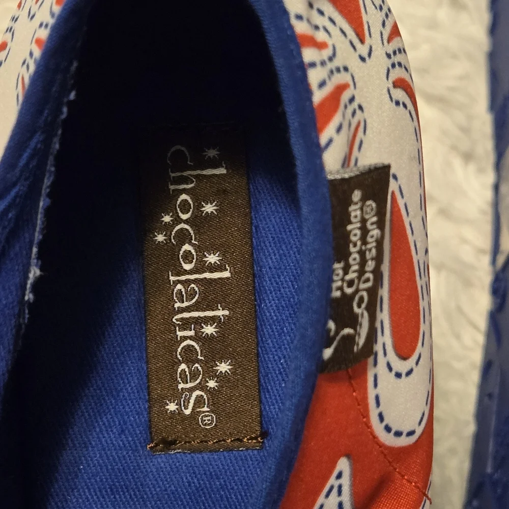 NWT Chocolaticas® Cowgirl Women's Mary Jane Platform Size 41 Color Red/Blue